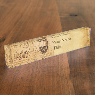PORTE-NOM CRÂNE ET DENTS, CLINIQUE DENTAIRE, MONOGRAMME DE