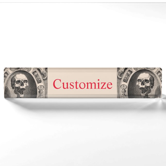 Porte-nom Crânes humains éffrayants Thunder_Cove (Devant)