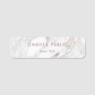 Porte-nom Créative Rose Marbre Elegant Modèle Professionnel