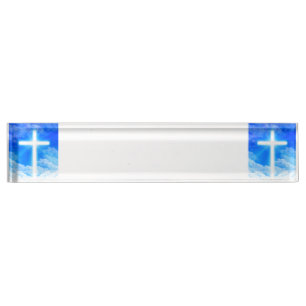 Porte-nom Croix de chrétien personnalisable de Jésus-Chris