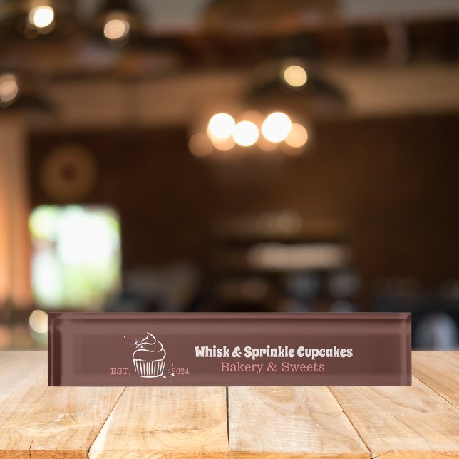 Porte-nom Cupcake Baker boulangerie Chef Restauration Busine (Créateur téléchargé)