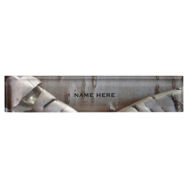 Porte-nom Curly Birch Bark Tree Rustic (Devant)