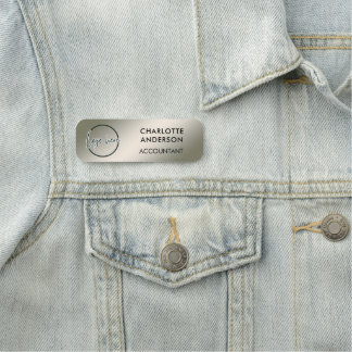 Porte-nom Custom Business Logo Basic Employee Silver  Staff 