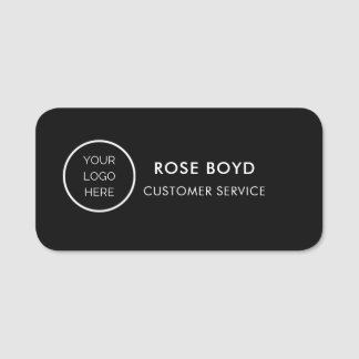 Porte-nom Custom Corporate Business Logo Black Employee Name