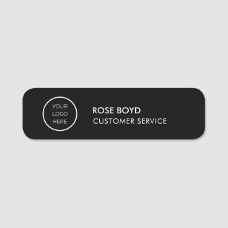 Porte-nom Custom Corporate Business Logo Black Employee Name