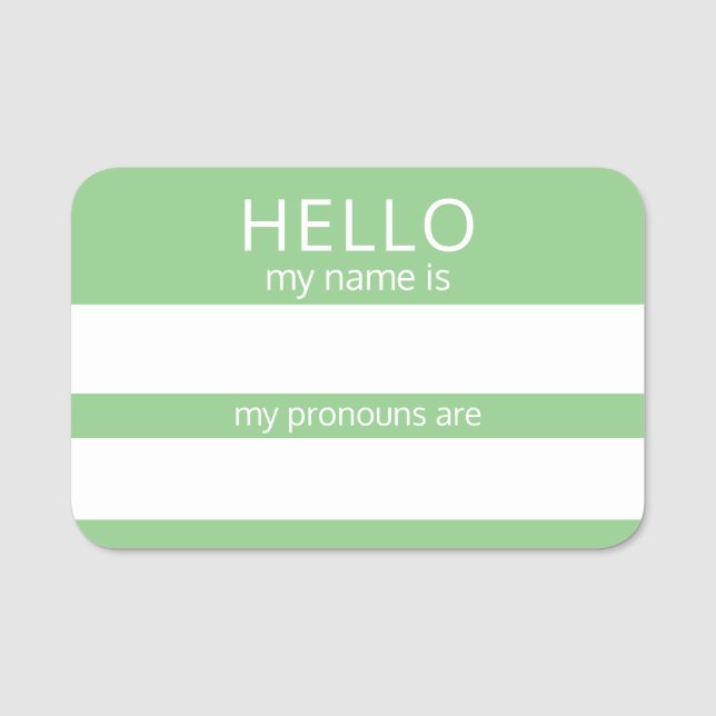 Porte-nom Custom HELLO Mon Nom Pronounouns Est Un Insigne (Devant)