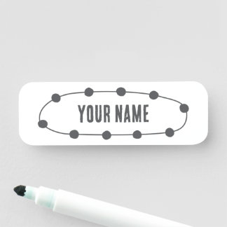 Porte-nom Custom Name Tag – Dotted Oval