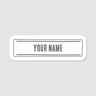 Porte-nom Custom Name Tag – Minimal Hand Drawn