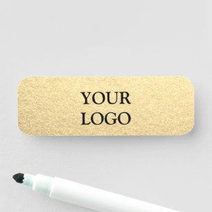 Porte-nom Custom Simple Clean Gold Business Votre logo ici
