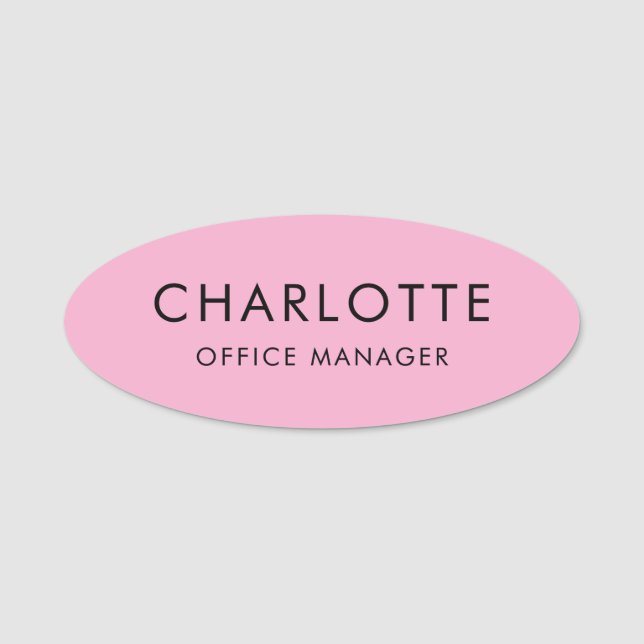Porte-nom Custom Simple Professional Magnetic Pink (Devant)