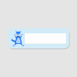 Porte-nom Cute Blue Baby Boy Fox