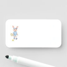 Cute Bunny School Name Label