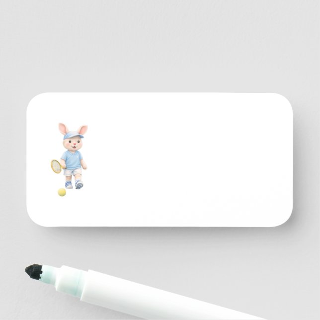 Porte-nom Cute Bunny School Name Label (En situation)
