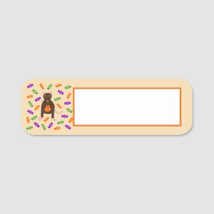 Porte-nom Cute Halloween Rat et Citrouille