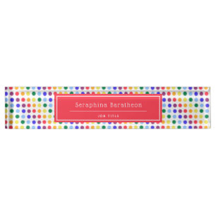Porte-nom Cute Kids Rainbow Pois personnalisés