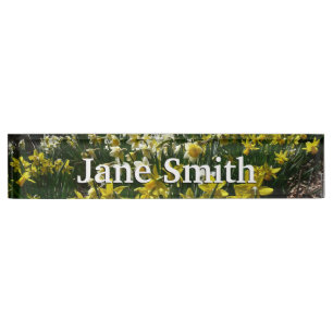Porte-nom Daffodiles jaunes et blancs Fleurs de printemps