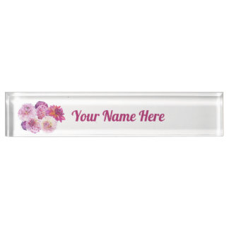 Porte-nom Dahlias Éblouissants Personnalisés