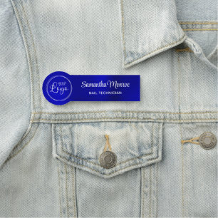 Porte-nom Dark Royal Blue Ombre Your Business Logo