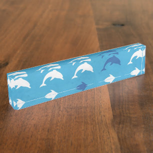Porte-nom Dauphins bleus