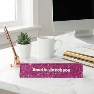 Porte-nom Décor de bureau moderne personnalisé avec strass r