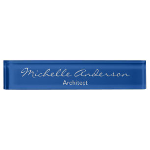 Porte-nom Deep Blue Script Architect Professional