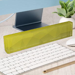 Porte-nom Dégradé ombré jaune foncé à motif de maille géomét