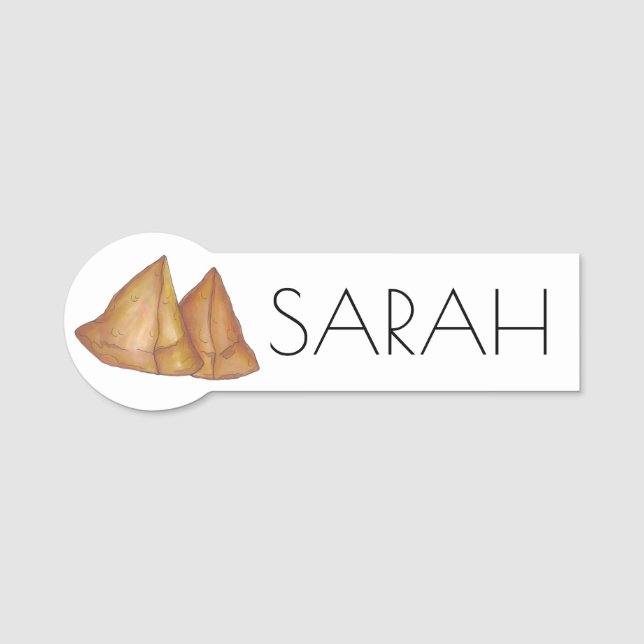 Porte-nom Délicieux indien Samosas Nourriture Samosa Pâtisse (Devant)