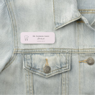 Porte-nom Dental Esthétique Dent Rose Souple Minimal
