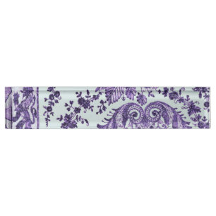 Porte-nom Dentelle florale violette