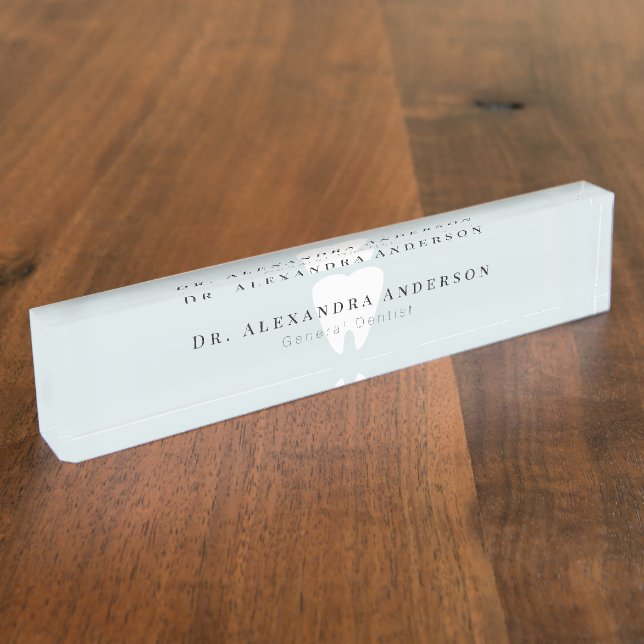 Porte-nom Dentist White Teeth Light Blue (Taille)