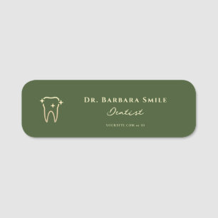 PORTE-NOM DENTISTE DENTAIRE DENTAIRE VERT ORTHODONTISTE