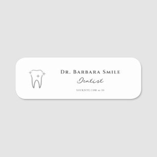 Porte-nom Dentiste dentaire esthétique Argent dent Blanche