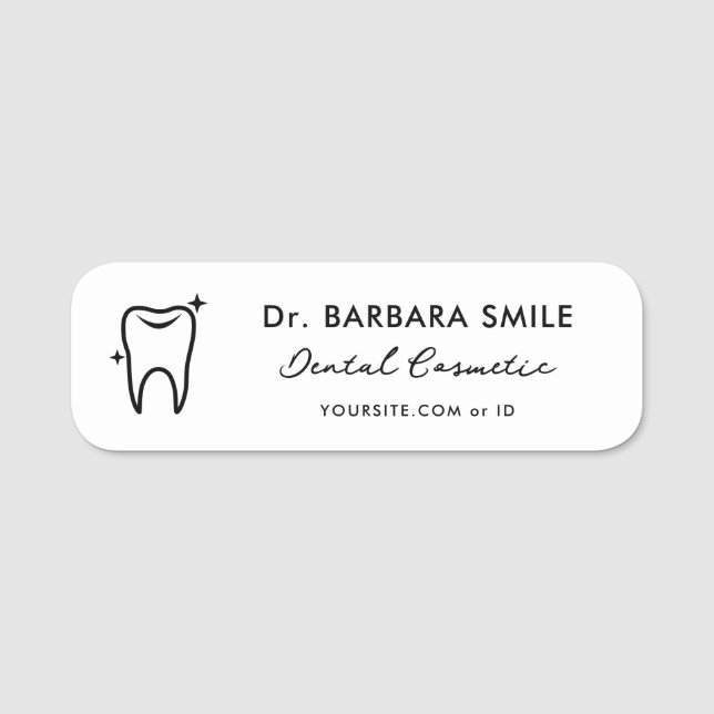 Porte-nom Dentiste dentaire minimale Cosmétique Nettoyer den (Devant)