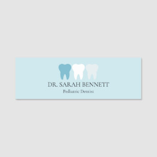 Porte-nom Dentiste élégant bleu aqua professionnel