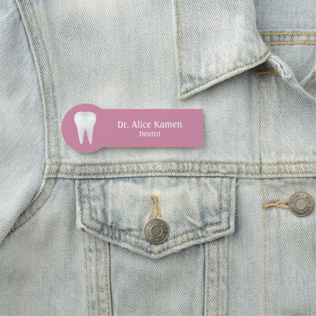Porte-nom Dentiste | Toit blanc (En situation)