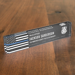 Porte-nom Département d'officier de police personnalisé Thin