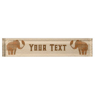 Porte-nom Design d'art tribal des éléphants