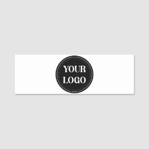 Porte-nom Design de code QR noir élégant Marque élégante