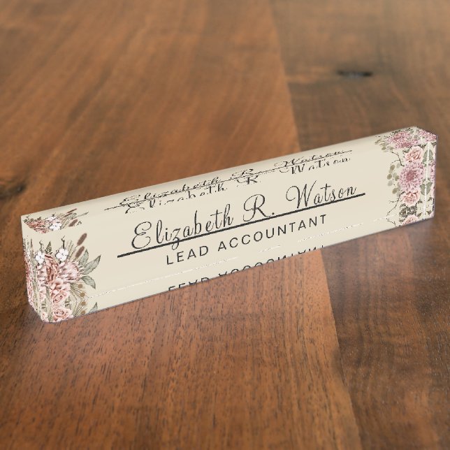 Porte-nom Desk Nom Plaque Nouveau Emploi Cadeau Personnalisé (Taille)