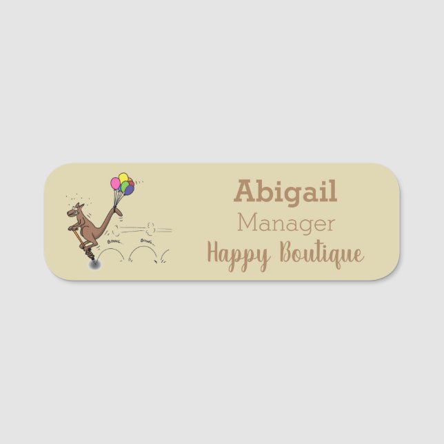 Porte-nom Dessin d'humour australien kangourou (Devant)