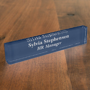 Porte-nom Directeur RH Acrylique Bleu