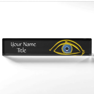 Porte-nom Docteur d'OEIL BLEU, symbole ophtalmique