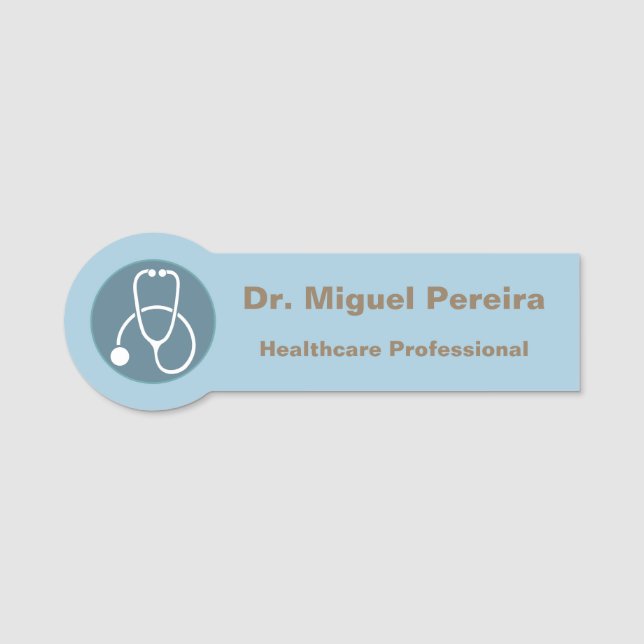 Porte-nom Docteur Healthcare Stethoscope Zazzle de soins de (Devant)