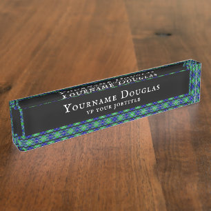 Porte-nom Douglas Scottish Clan Tartan Plaid Motif