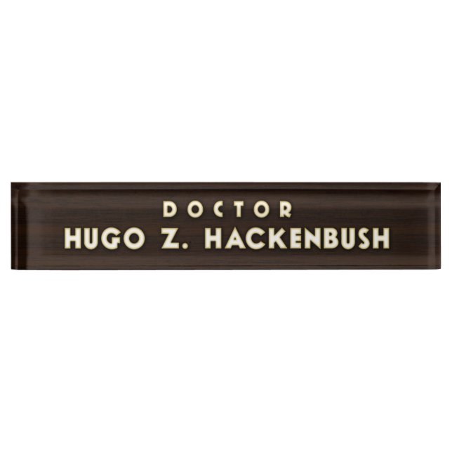 Porte-nom Dr. Hackenbush Desk Nameplate (Devant)
