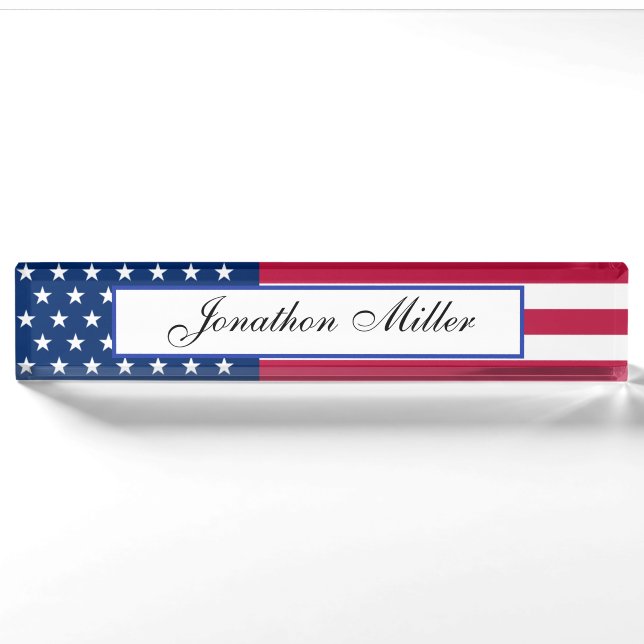Porte-nom Drapeau américain Patriotic Stars & Stripes (Devant)