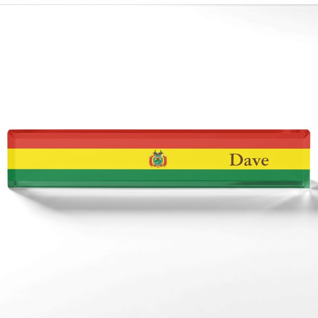 Porte-nom Drapeau de Bolivie patriotique (Devant)