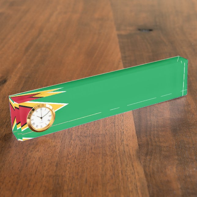 Porte-nom Drapeau de Guyana (Taille)