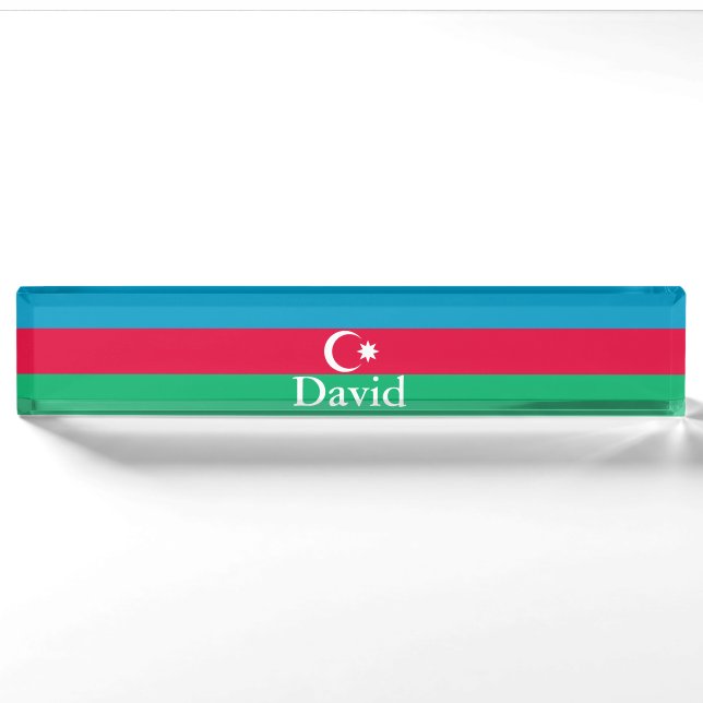 Porte-nom Drapeau de l'Azerbaïdjan patriotique (Devant)