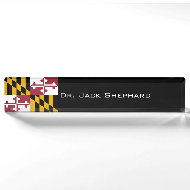 Porte-nom Drapeau d'état du Maryland (Devant)